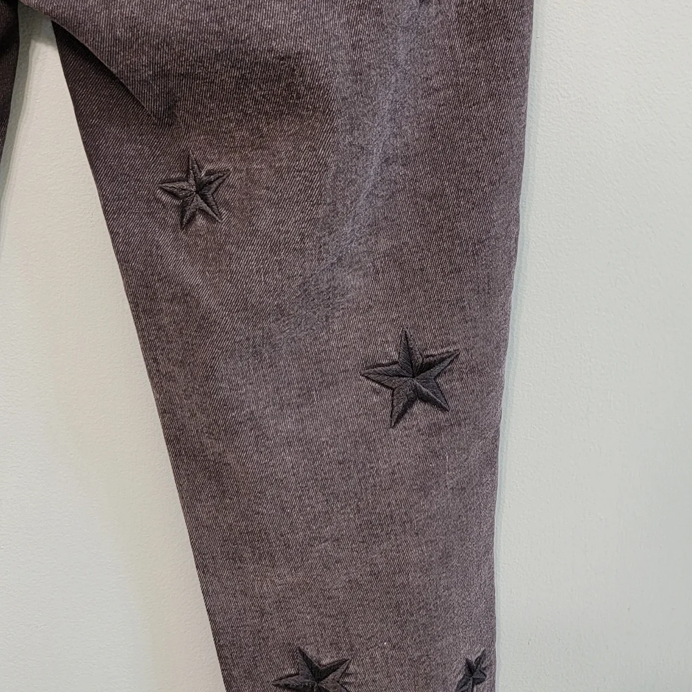 Driftwood‎ Womens Gizelle Embroidered Star Black Skinny Ankle Fit Jeans Size 26